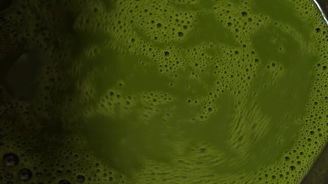 Hand Whisking Matcha by Bamboo Whisk.
