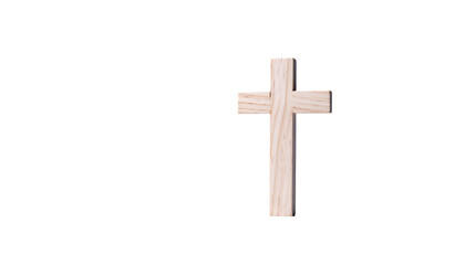 Simple light wood cross on a black background