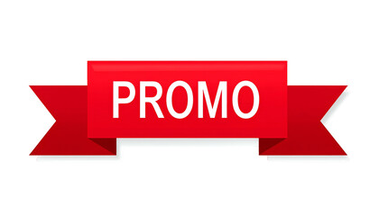 Red banner with "PROMO" text, signifying sale