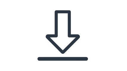Fototapeta premium A stylized downward arrow above a line, representing the concept of downloading