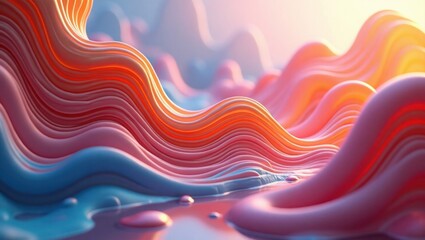 Flowing pastel waves with soft light abstract smooth