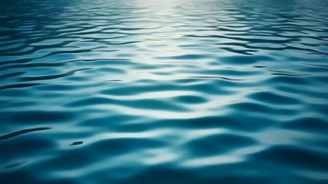 Serene ocean waves gently rippling under soft sunlight from a high vantage point