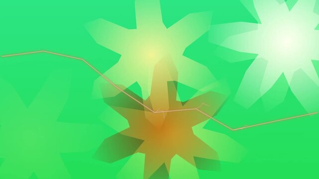 Abstract Background with Moving Red Line and Glowing Shapes