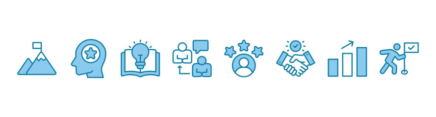 Consulting banner web icon vector illustration concept for business consultation with an icon of goals, expert, knowledge, advice, experience, support, potential, success