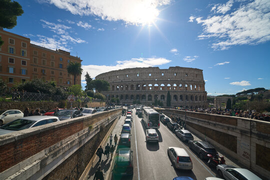The Colosseum (Colosseo, Anfiteatro Flavio) in Rome, Italy