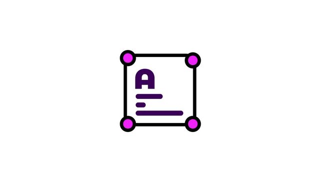 displays a purple square icon containing the letter A and horizontal lines to represent a text alignment or editing tool for documents