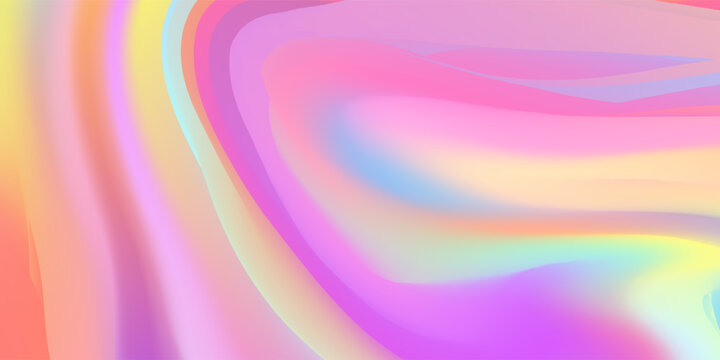 Iridescent holographic abstract rainbow seamless pattern. Vibrant background in 80s and 90s style. Tie dye art gradient effect. Unicorn wallpaper. Fairy tale backdrop.