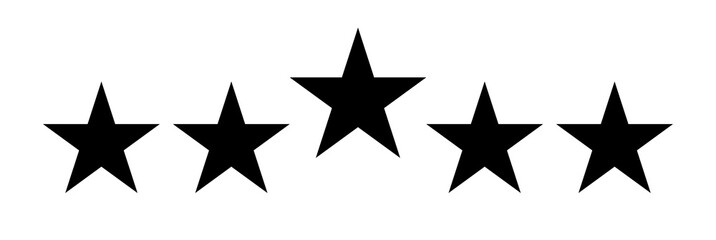 Obraz premium vector illustration of stars, star award, black 5 stars, 5 stars