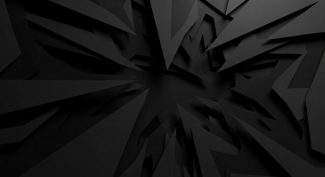 Abstract Dark Geometric Shattered Background with Sharp Edges.
