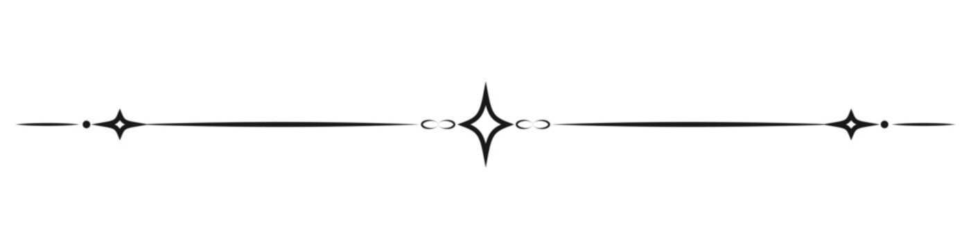 Divider separator sparkle vintage line decoration illustration vector