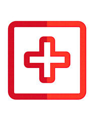 Obraz premium A red plus sign within a red outlined square, set against a black background