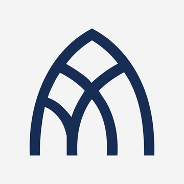 Elegant abstract cathedral arch logo mark
