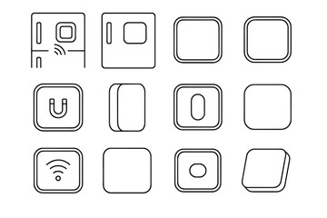 Rounded edges form lightweight smart device magnet magnetic connected vector fridge icon