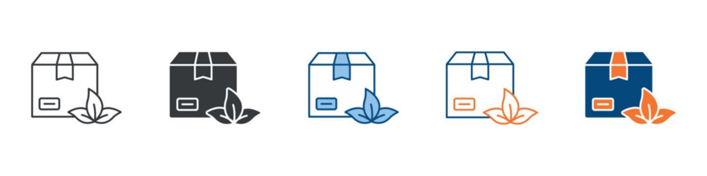 Biodegradable Packaging Icon Set Multiple Style Collection