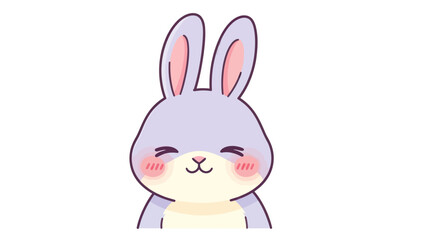 Obraz premium A cute cartoon rabbit character with a happy, smiling expression.