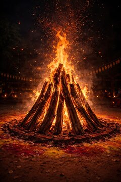 Sacred Holika Flames &ndash; Spiritual Bonfire Dhulandi Dhulivandan Dol Jatra Dol Purnima Dol Yatra Yaosang Shigmo Hola Mohalla Manjal Kuli Kama Dahanam Kamuni Punami Phagwah Fagua Khadi Holi