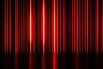 Vertical neon red lines over a dark reflective surface, creating a visual abstract pattern