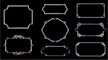 Vector Icon Sheet Collection of Frames and Borders in Various Shapes and Designs © Icon Master PNG