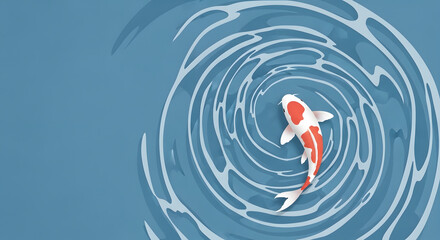 Koi Fish in Circular Pond Pattern