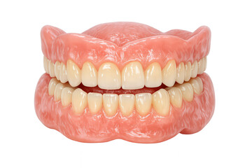 Fototapeta premium Full set of permanent dentures providing a solution for tooth loss, promoting oral health and dental aesthetics