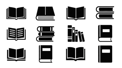 Vector Icon Sheet Featuring Books and Documents in Various Formats and Orientations