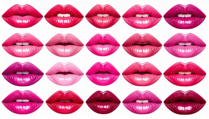 Lipstick Shades Collection with Matching Lips