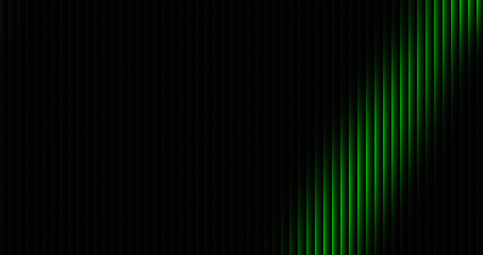 Green neon light streaks through dark background creating a mesmerizing futuristic visual effect with vibrant glow and glowing lines.