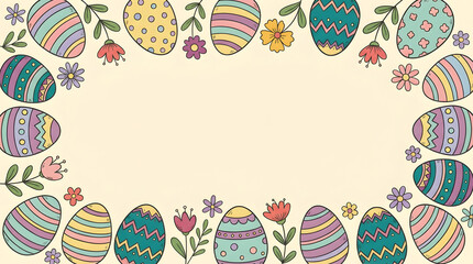 Easter egg floral frame