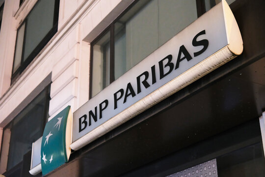 Paris,France-Oct.4th 2025: BNP Paribas bank logo 