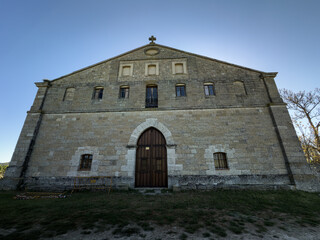 Fototapeta premium Main facade of Santuario de Valdesalce in Torquemada, Palencia province