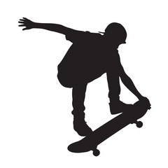Fototapeta premium Skateboarder in action silhouette for extreme sports advertising