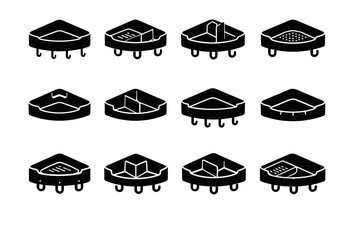 Body shell hooks vector matte divider icon lightweight shelf corner caddy icons