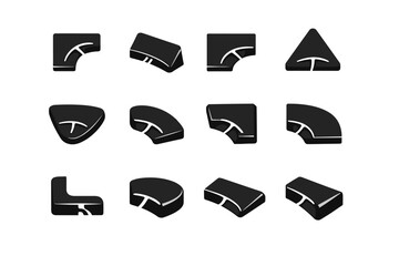 Icon grommet port icons trim cable compact edge corner desk insert triangular