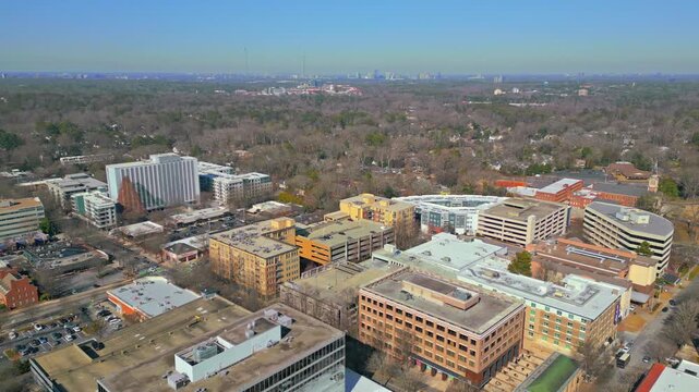 View of decatur skyline with Atlanta in the distance 