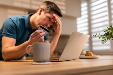 Sad Men Spent All Money While Doing Online Shopping