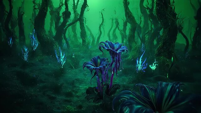  Surreal flower with velvet tentacle petals