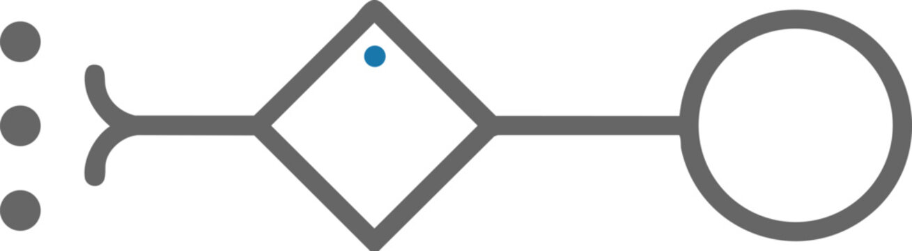 ETL data pipeline icon with transformation process and output node