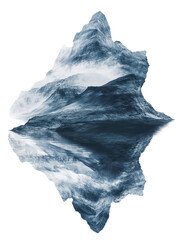 Majestic Iceberg Reflection Against Black