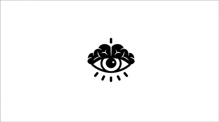 Obraz premium Human Brain and Eye Symbol Icon. Concept of Intelligence, Wisdom, Vision, Knowledge, Perception, and Insight.