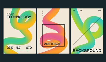 Naklejka premium Abstract 3d line gradient background with motion and design fluid rainbow. Wavy ribbon shape with color curve dynamic modern spiral. Wave element backdrop with liquid swirl motion.