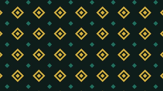 Seamless Dark Geometric Diamond Pattern with Yellow and Teal Accents - A Vector Textile Design