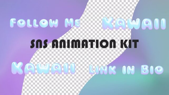 SNS ANIMATION KIT [FOLLOW ME, KAWAII, LINK IN BIO] 4K Alpha Loop