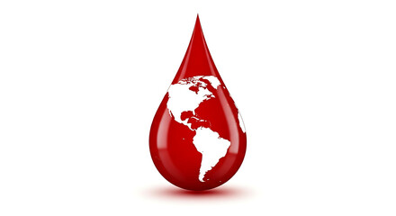 Obraz premium Global blood donation concept with red drop