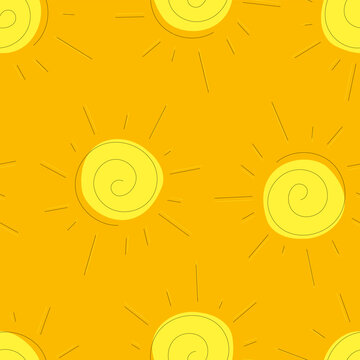 Vector seamless pattern with suns