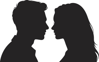 Black, silhouettes, of, a, romantic, couple, in, profile, for, love, relationship, and, wedding, designsBlack, silhouettes, of, a, romantic, © Jonab