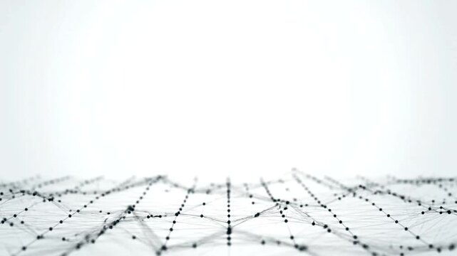 Network connections form complex web on white background  (168)