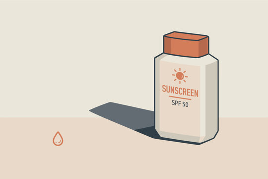 Sunscreenbottlebl ank inc almthreequ arter viewshow ingsubtlevolume us ingdiscrete fl atf acesf orbottle and cap positi oned in