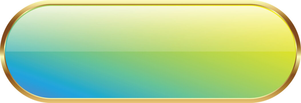 Glossy Rounded Rectangle Button with Gold Border