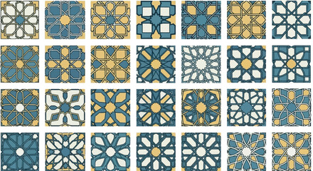 Celebrating Ramadhan with Traditional Islamic Geometric Patterns and Ornate Tile Designs in a Cultural Heritage Setting View