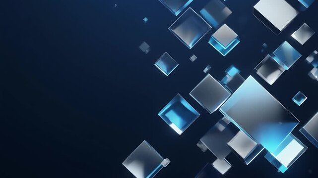 Abstract secure financial infrastructure visualized as layered transparent geometric blocks, symbolizing digital banking, data protection, stability and resilient financial technology systems.